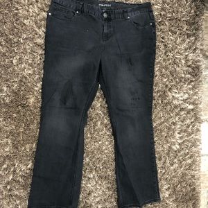 Black faded slim boot jeans